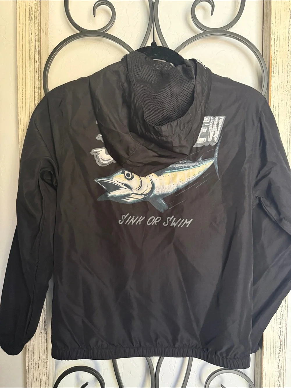 Salty Crew Black Hooded Kids Windbreaker Jacket | Size Small